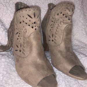 Open toe booties